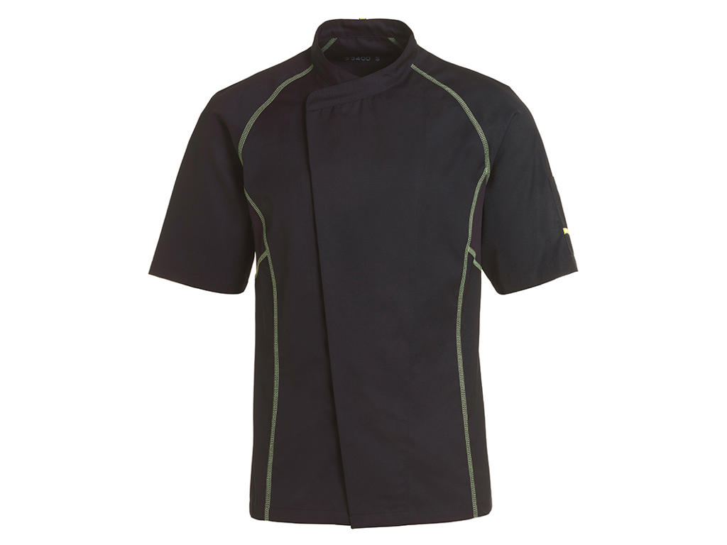 Kentaur Chaqueta de Cocina Unisex Negra c/lima flatlock