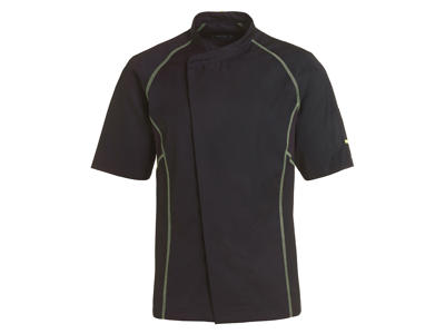 Kentaur Chaqueta de Cocina Unisex Negra c/lima flatlock