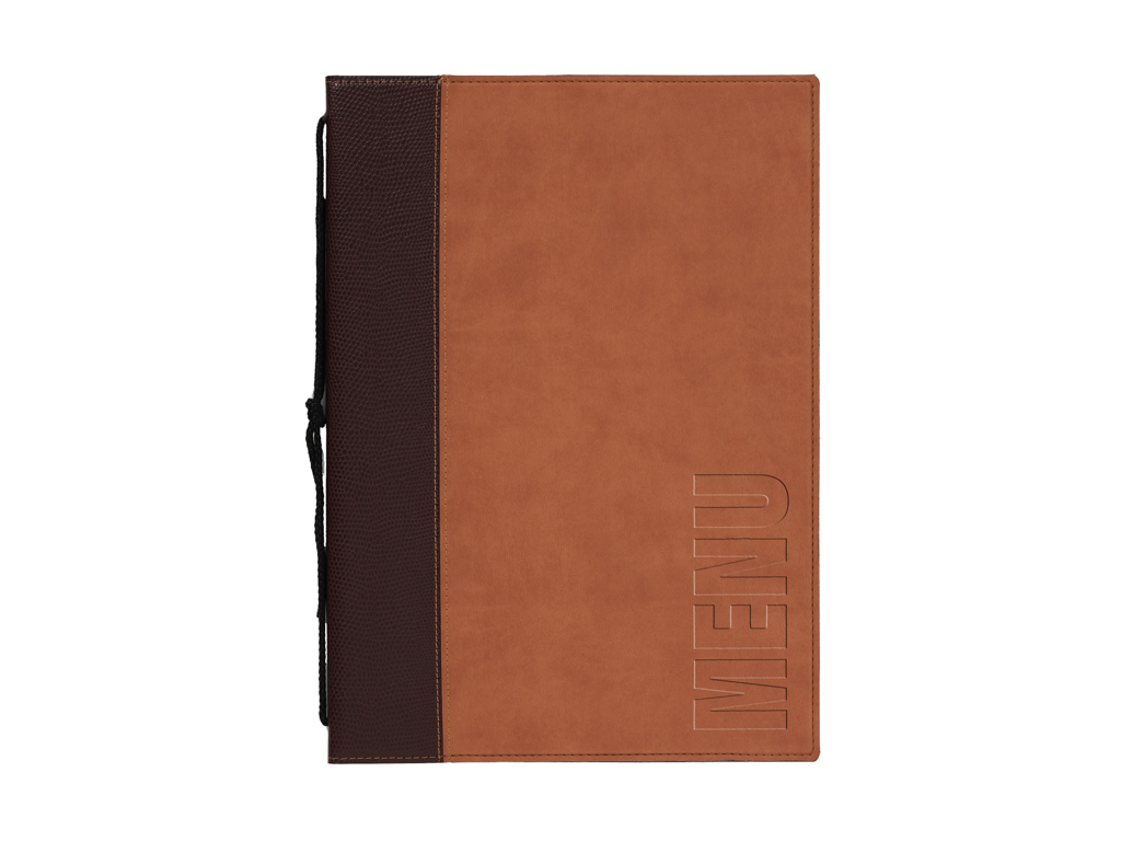 Menú A4 marrón 1 hoja/4 páginas Trendy