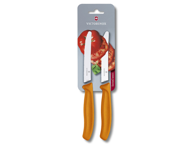 Cuchillos para tomate, 11 cm, pack de 2, Victorinox, naranja