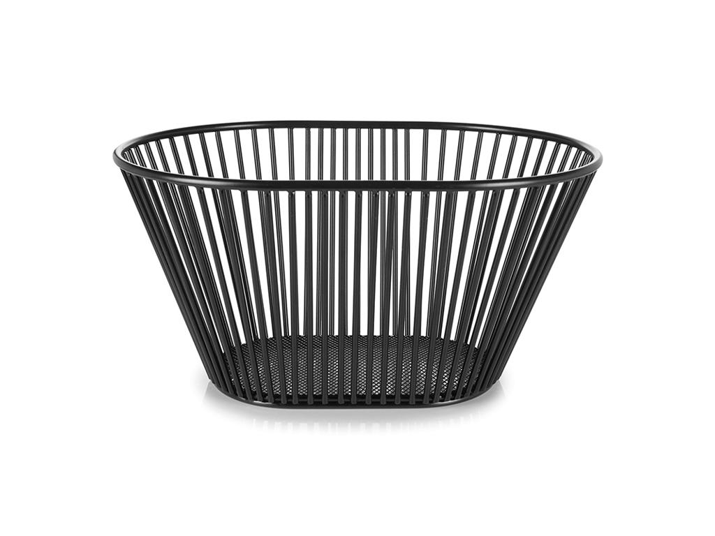 Cesta de pan Oval 32x24 cm Metal negro Inspirado por
