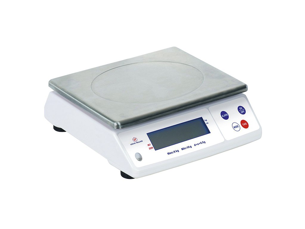 Balanza profesional 12 kg IP53 – precisión 1 g, bandeja de inox