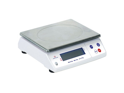 Balanza profesional 12 kg IP53 – precisión 1 g, bandeja de inox