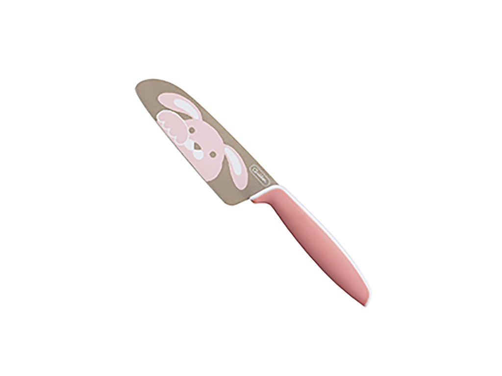 Cuchillo infantil, 12 cm, Tojiro, rojo, con motivo de perro