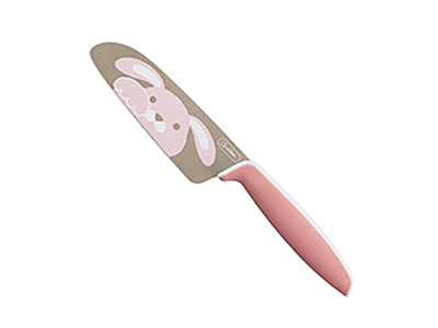 Cuchillo infantil, 12 cm, Tojiro, rojo, con motivo de perro