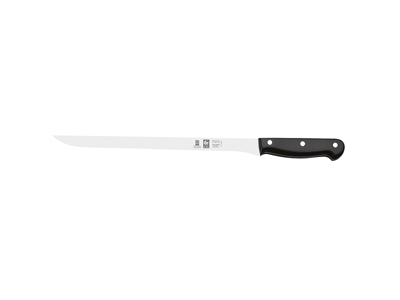 Cuchillo para jamón - Acero inoxidable - Negro - 300mm - Bisel Granton - Mango ergonómico
