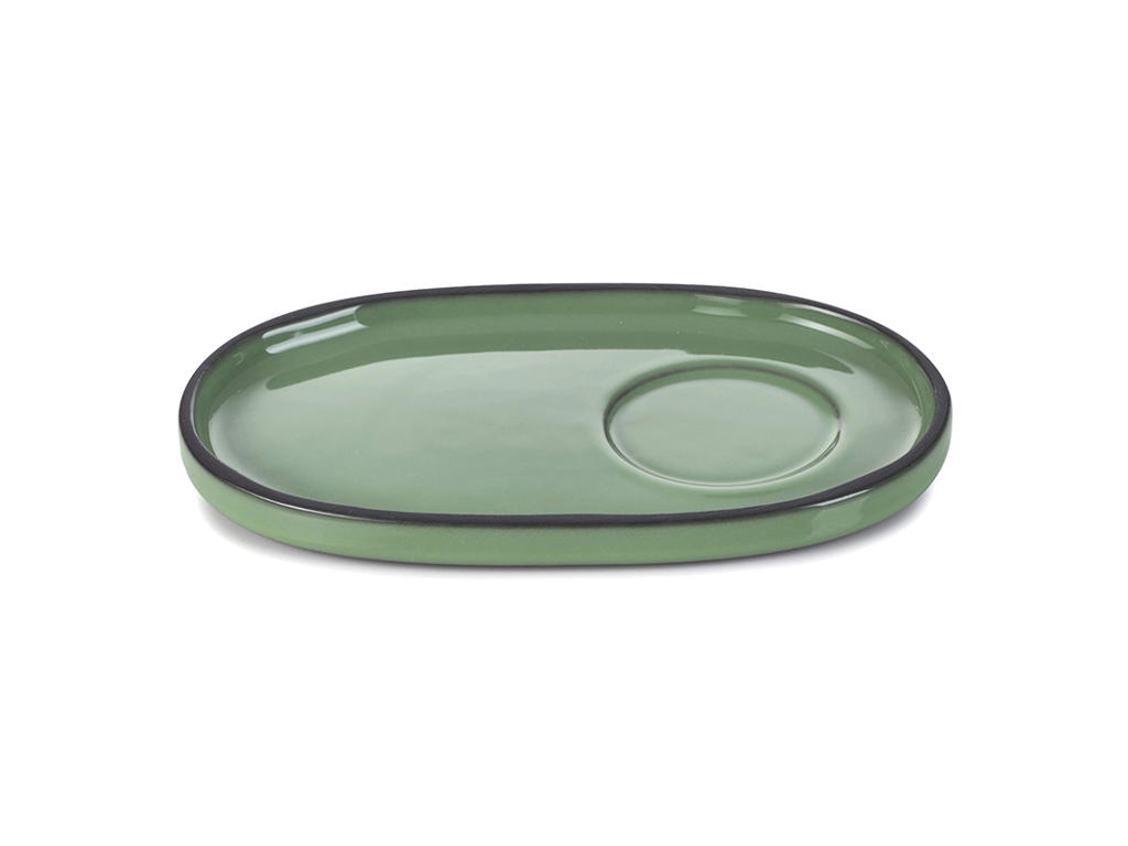 Plato Oval 13,5x8 cm Verde Caractere