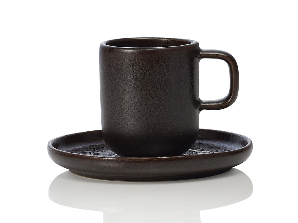 Taza de espresso de cerámica marrón 90ml - 65x55x55mm