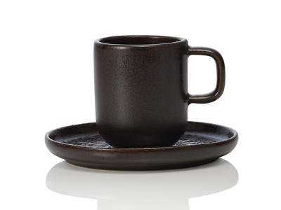 Taza de espresso de cerámica marrón 90ml - 65x55x55mm