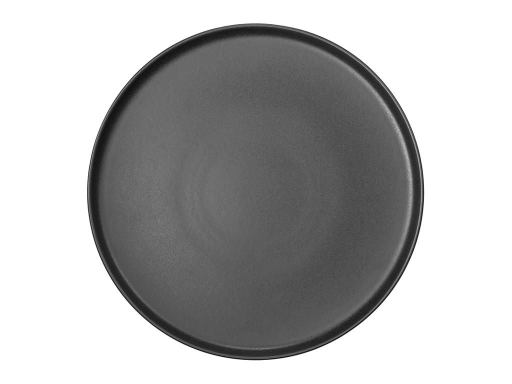 Plato - Cerámica - Negro - Ø33cm - H3cm - Apto para lavavajillas - Apilable - -20-250°C
