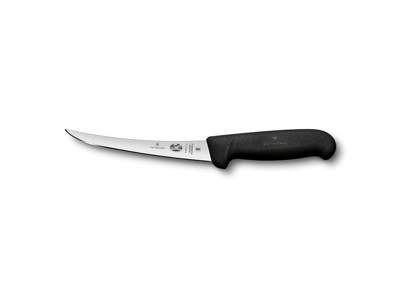 Deshuesador, 15 cm, Victorinox Fibrox, negro, delgado, con curva