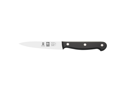Cuchillo decorativo de acero inoxidable negro tamaño 10cm con corte ondulado