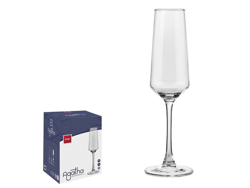 Vaso de champán 25 cl Agatha 6 uds.