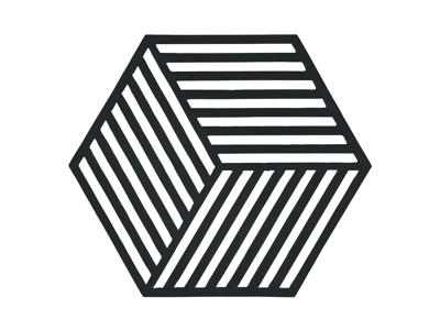 Posavasos Zone Hexágono 16x14 cm Negro