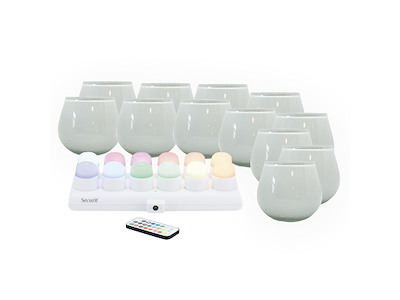 Portavelas LUNA Blanco c/vela de color 12