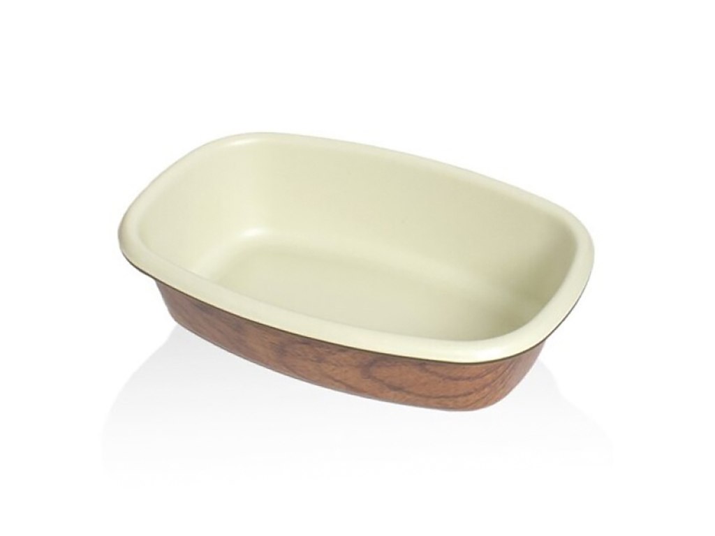 Bandeja Snack 16x24 cm Aspecto de Madera/Blanco