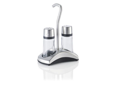 Juego de sal y pimienta en soporte