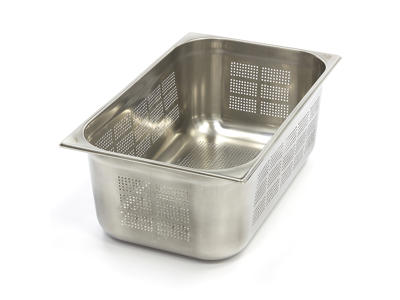 Contenedor de cantina perforado 1 / 1GN en acero inoxidable | 200mm