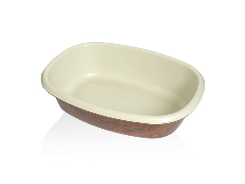 Bandeja Snack 21x29 cm Aspecto de Madera/Blanco