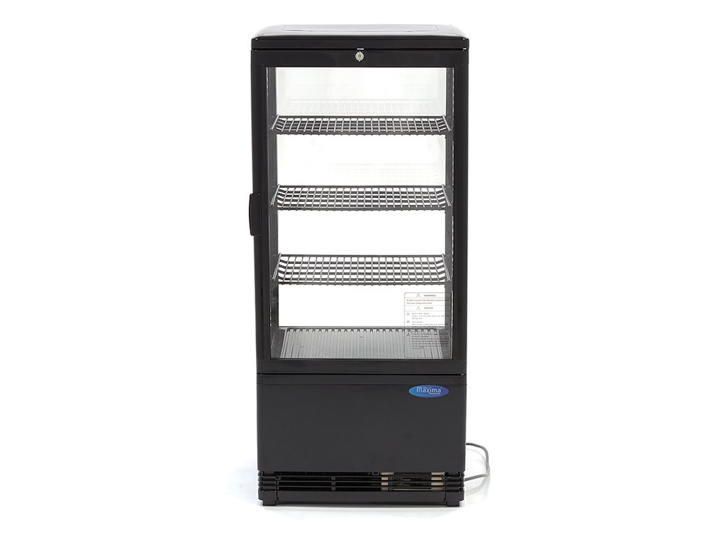 Vitrina refrigerada con vidrio - negra - 0-12°C - 3 estantes - 34000g - 850x800x900mm