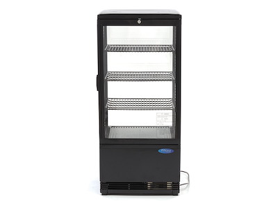 Vitrina refrigerada con vidrio - negra - 0-12°C - 3 estantes - 34000g - 850x800x900mm