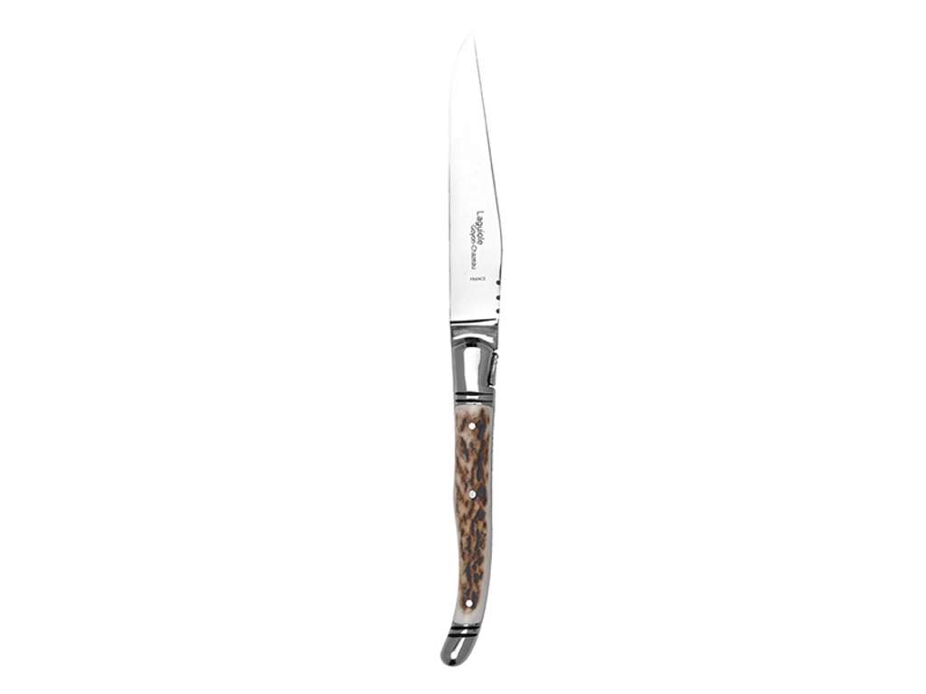 Cuchillo de carne, Laguiole Prestige, Mango de cuerno de ciervo