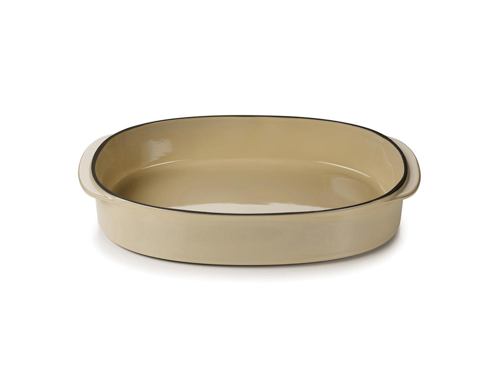 Plato Oval 34x25 cm Beige Caractere Culinaire
