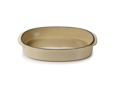 Plato Oval 34x25 cm Beige Caractere Culinaire