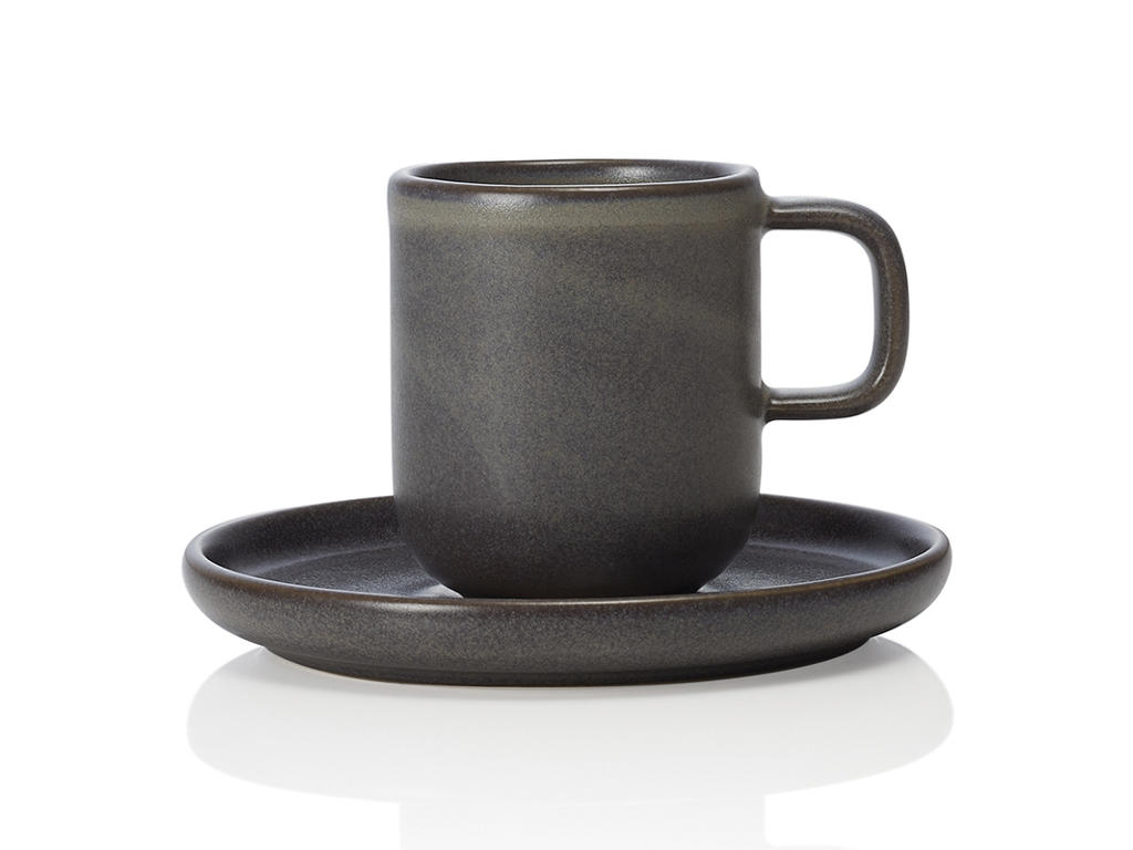 Taza de espresso de cerámica gris 90ml - 65x55x55mm