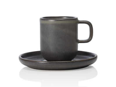 Taza de espresso de cerámica gris 90ml - 65x55x55mm