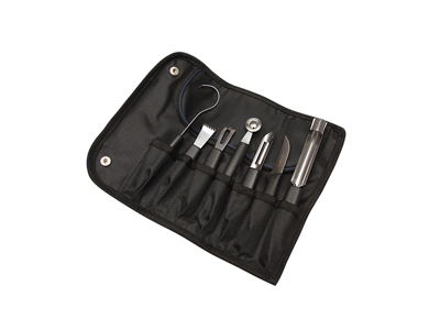 Carpeta rodante con contenido, HWL, incl. 7 herramientas de decoración, Negro