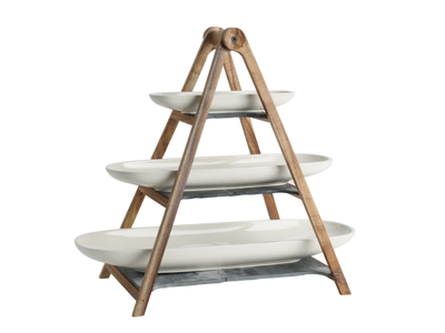 Artesano Original Soporte de Madera en 3 Niveles Sin Platos