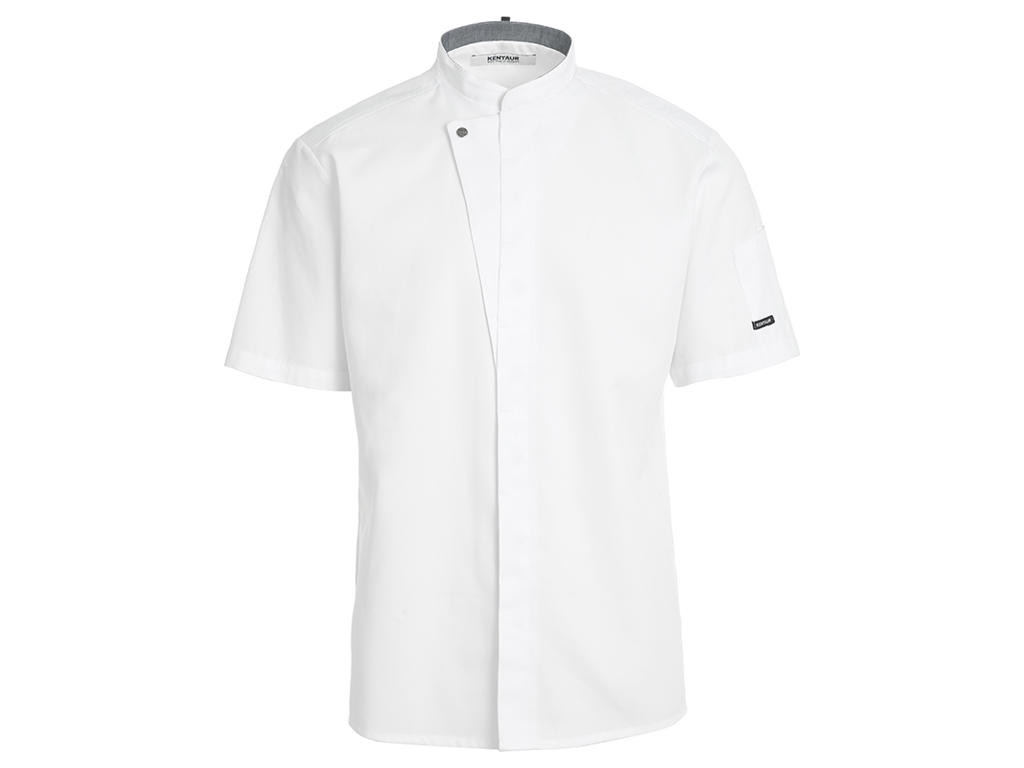 Chaqueta de cocina blanca con botón de presión