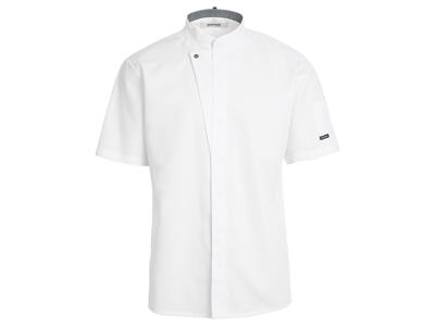 Chaqueta de cocina blanca con botón de presión