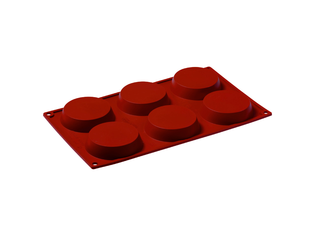 Molde para hornear de silicona 1/3 GN, 6 redondos