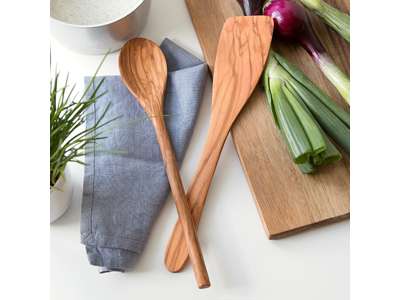 Paleta y Cuchara de Olla Madera de Olivo