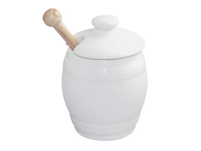 Tarro de miel 7x9 cm, Blanco Esenciales