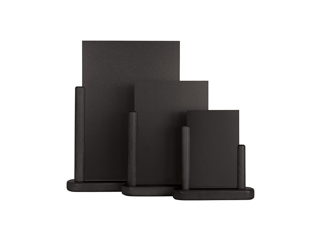 Tablero 28x32 cm A4 con soporte de madera negra mesa