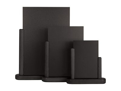 Tablero 28x32 cm A4 con soporte de madera negra mesa