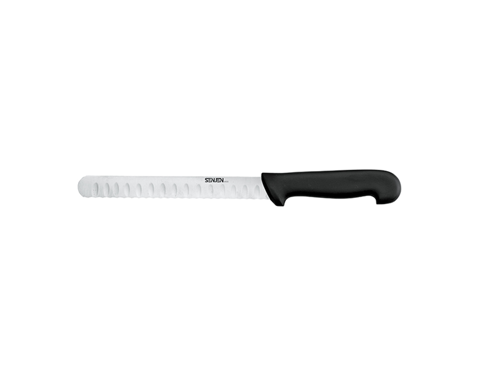 Cuchillo para bagel, 20 cm, Senjen Basis, Negro, con corte de aire y ondulado