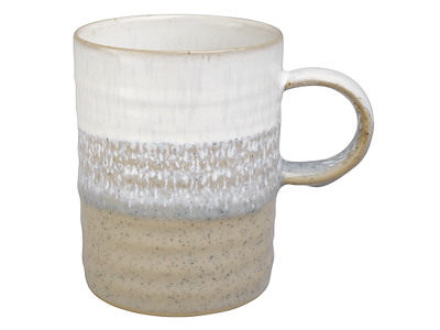 Denby Kiln Taza con asa – Estriada blanca 370 ml
