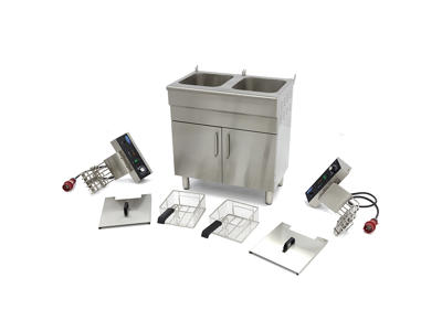 Maxima Freidora 2 cestas 2x16 ltr con armario inferior