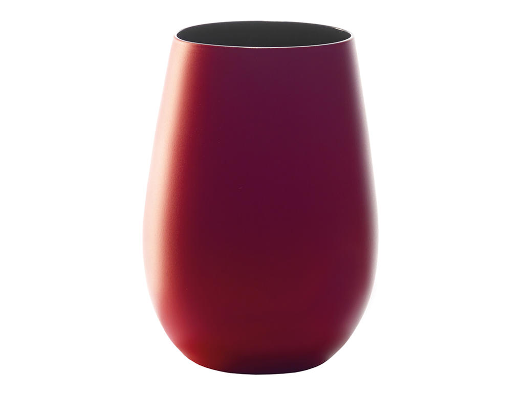 Vaso de agua con vidrio rojo/negro 46,5cl - 120x64mm