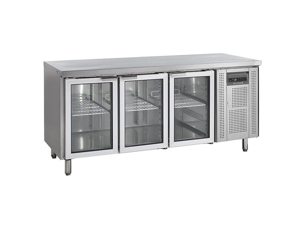 Mostrador refrigerado 3 puertas de vidrio GN1/1