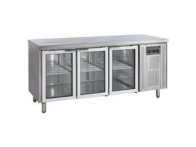 Mostrador refrigerado 3 puertas de vidrio GN1/1