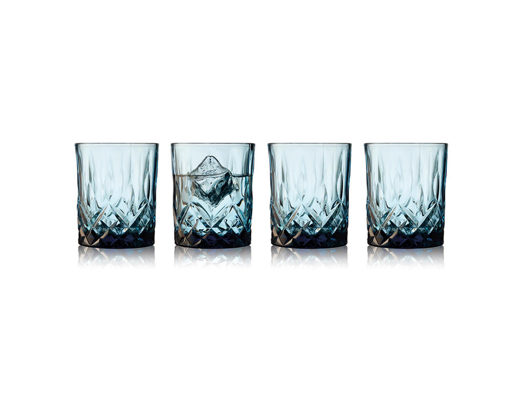Vaso de Whisky Sorrento 32 cl 4 uds. Azul