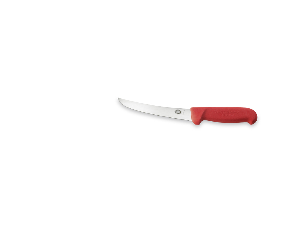 Deshuesador, 15 cm, Victorinox Fibrox, rojo, con curvatura