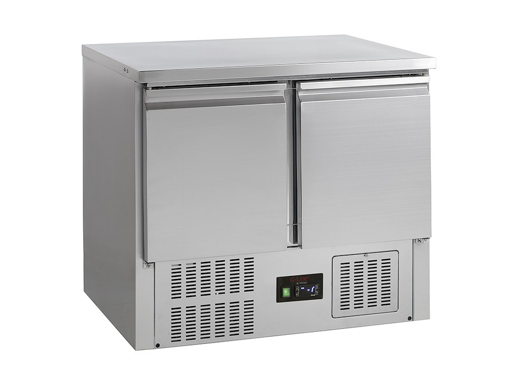 Mostrador refrigerado 2 puertas GN1/1 con refrigerador en la parte inferior