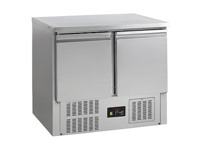 Mostrador refrigerado 2 puertas GN1/1 con refrigerador en la parte inferior