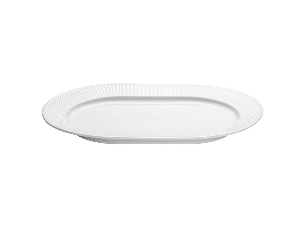 Plato Oval Plisado 36x25 cm Blanco